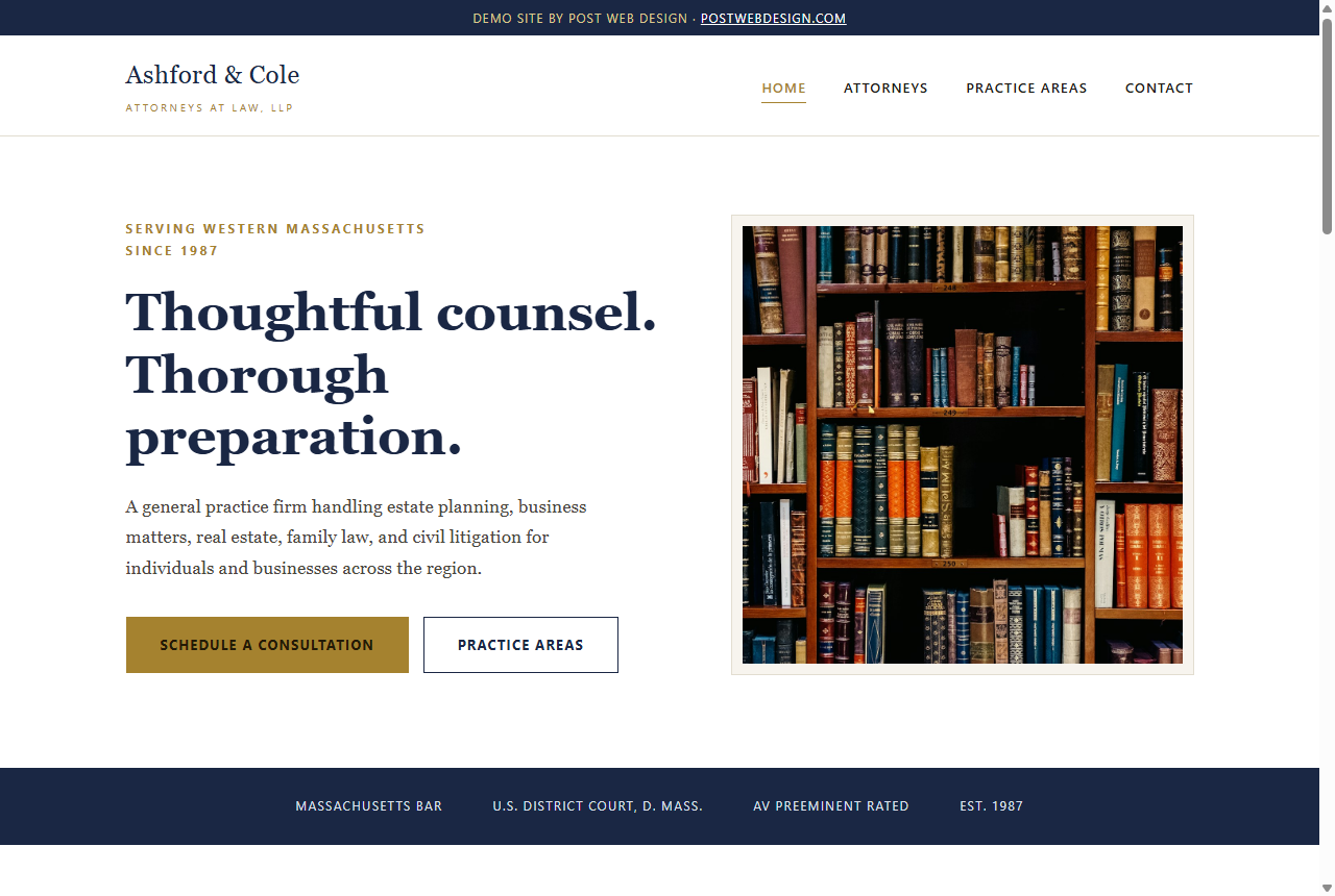 Ashford & Cole, LLP — law office website demo