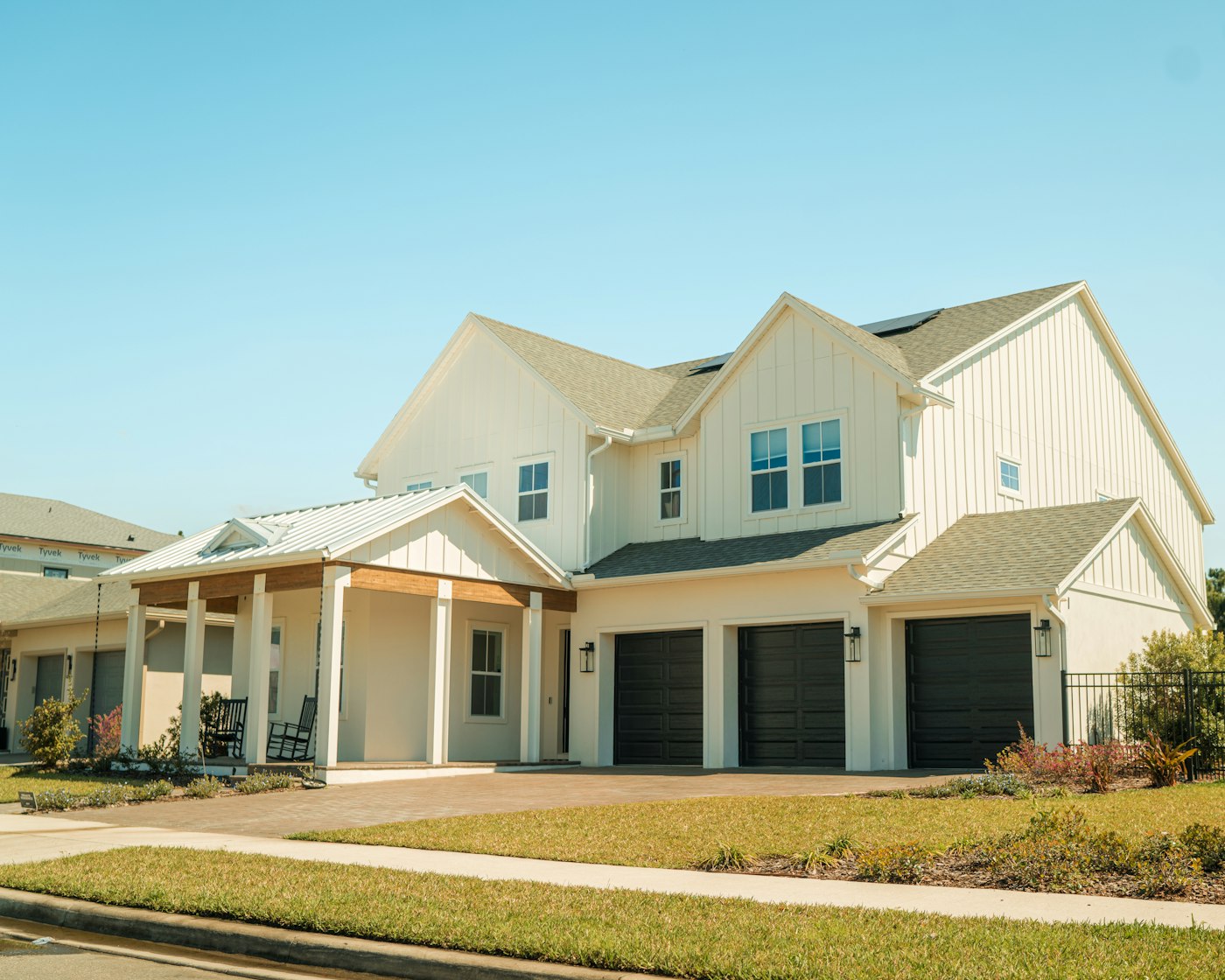 Completed custom home exterior