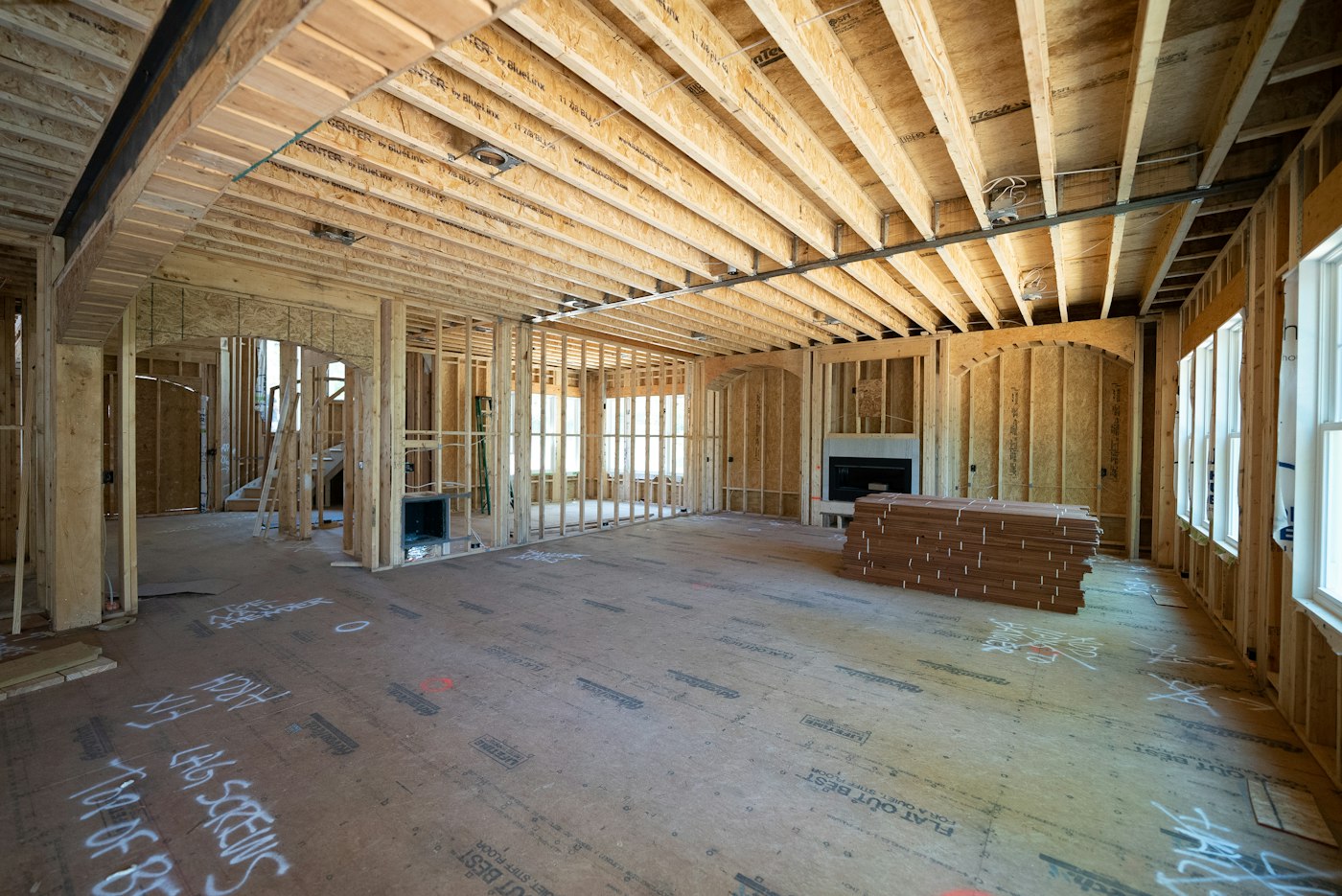 Home addition framing in progress